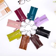 Японский многофункциональный чехол для ключей из натуральной кожи, Мужской Ретро кошелек на молнии, Дамский чехол для ключей от машины, кошельки для ключей