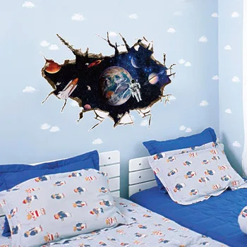 

Sk9066a 3d Space Astronaut Children's Room Bedroom Living Room Porch Decorative Wall Pvc Stickers