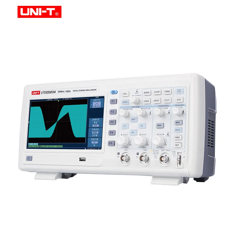 UNI-T Многофункциональный цифровой осциллограф переключаемые зонды 2 канала 1GS/s частота дискретизации осциклоскоп 7 дюймов TFT lcd