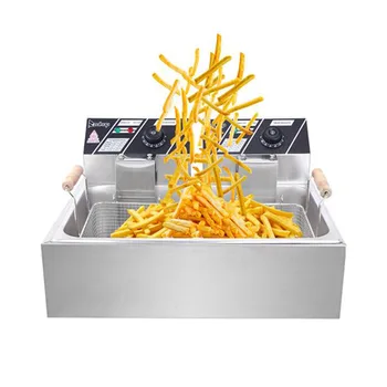

110V Oil Consumption 12.7Qt/12L Oil Pan Total Capacity 23.26Qt/22L Stainless Steel Durable Large Single-Cylinder Electric Fryer
