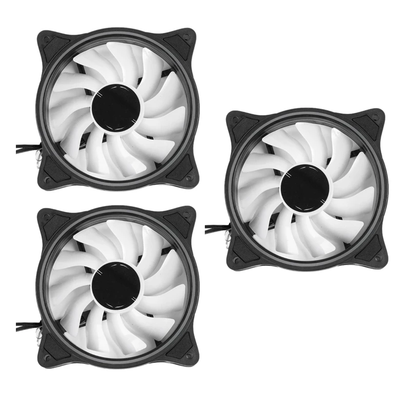 4 Pin 120mm Cool Fan Pc Solar Eclipse Effect Internal Rainbow External Interntl RGB Silent for Cooling 3Pack | Электроника