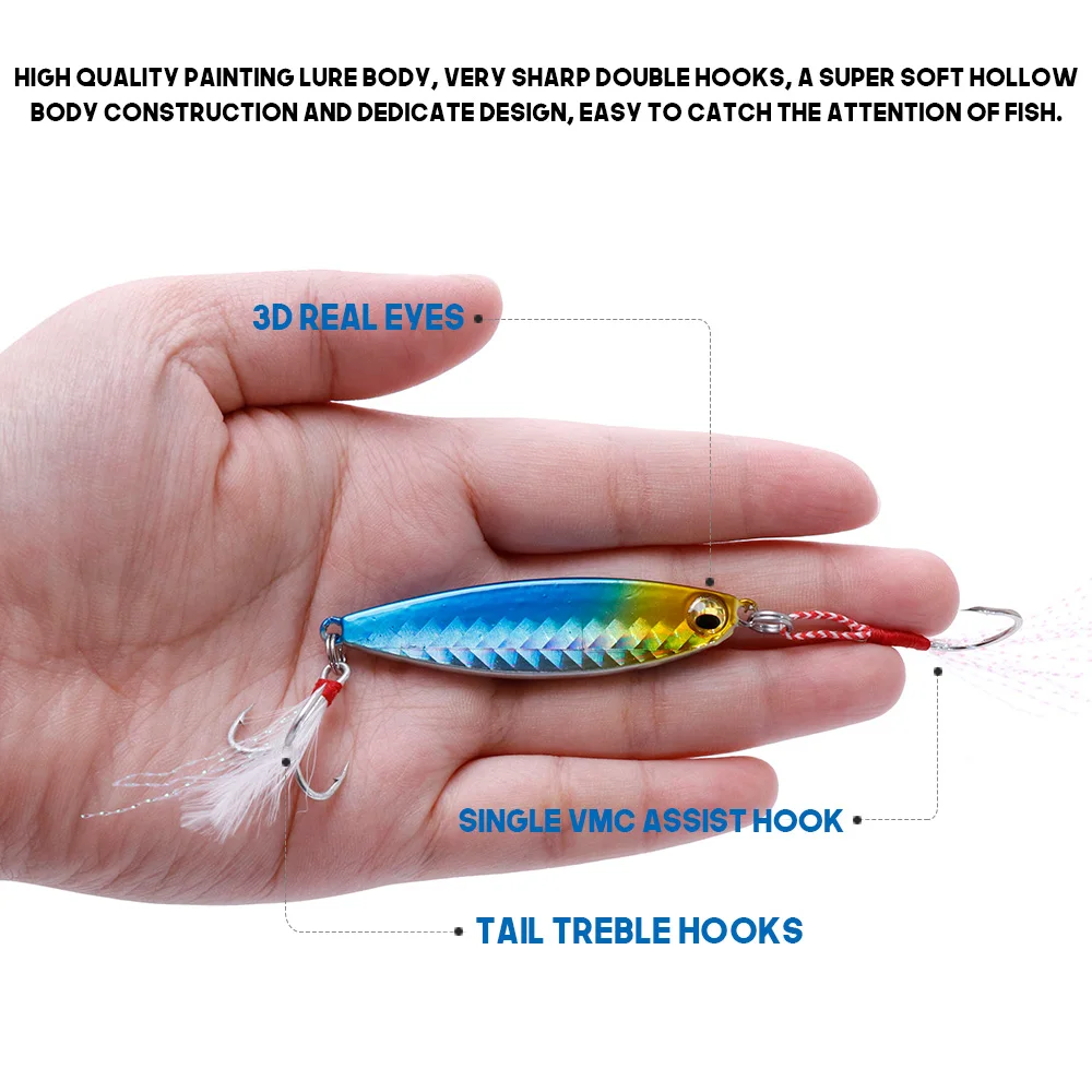 VTAVTA 15g 20g Metal Jigging Lure Vib Ice Fishing Lures Wobblers Artificial Bait For Fish Lure Pike Fishing Spoon Trout Area