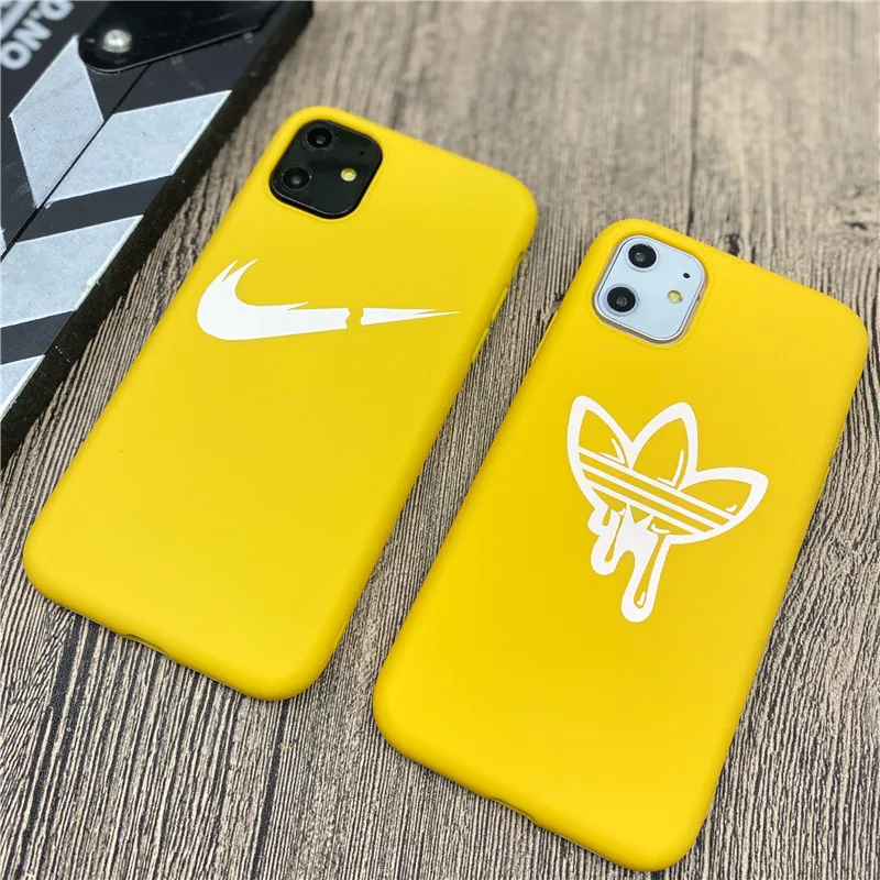 

Sports Simple Logo Soft Case For Iphone 11 Pro X Xs Max Xr 8 7 6 6s Plus Matte Silicone Yellow Trend Coque Funda Capa 11 Pro Max