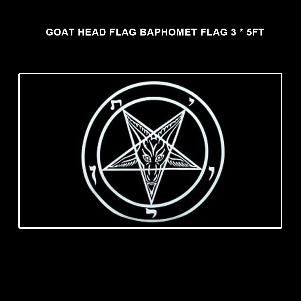 

Baphomet Flag Banner Prop Tags Black+White Church Of Satan Outdoor Sign Sacramento Show Unique Display Tools Simple