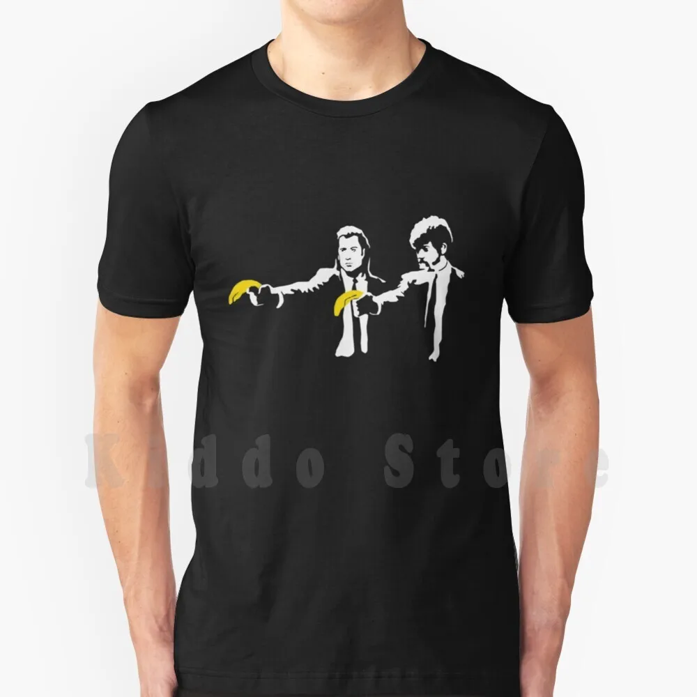 Banksy Pulp Fiction T Shirt Fai Da Te Big Size 100% Cotone Dismaland Banksy Pulp Fiction Banane Wp Tarantino Tarantino Graffiti