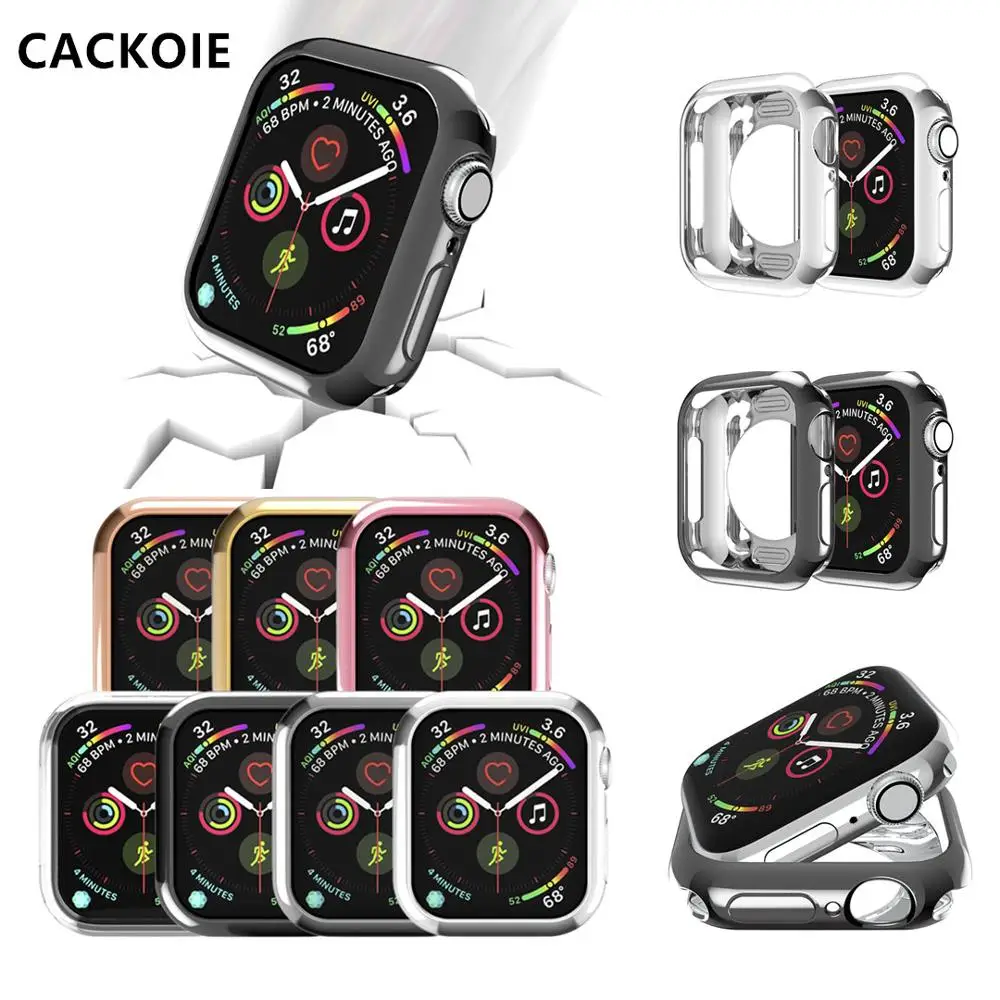 CACKOIE Ultra thin TPU Drop proof Case for Apple Watch Series 5 4 40mm 44mm for 1