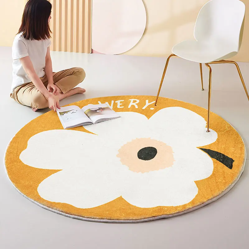 Flower Printed Plush Floor Rugs Large Small Round Carpet Home Bedroom  Living Room Decor Floor Mats Soft Thick Non-slip Carpets - AliExpress