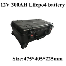 Водонепроницаемый 12V 300AH Lifepo4 Батарея литиевые BMS с колеса тележки для лодка солнечные Системы гольф-кары EV UPS+ 20A Зарядное устройство