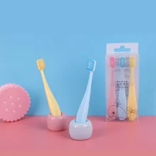 Новинка, 1 шт., зубная щетка с милыми животными из мультфильмов, мягкая щетка, оральный Антибактериальный уход, мини-насадки для детей, обучающая зубная щетка, чистка зубов