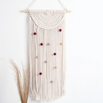 

New Charming Macrame Wall Hanging Romantic Bohemian Geometric Hand-woven Tapestry Wedding Home Art Decor Accessories