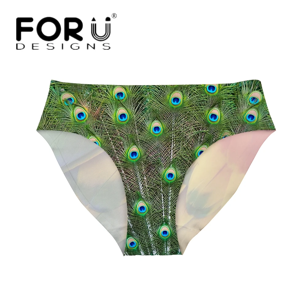 FORUDESIGNS/забавные животные с принтом &quotпавлиньи перья&quot сексуальные трусики