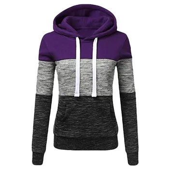 

Hoodies Women Sweatshirts Fashion Casual Hoodies Sweatshirt Patchwork Ladies Hooded Blouse Pullovers Tops Mujer Sweatshirt N1