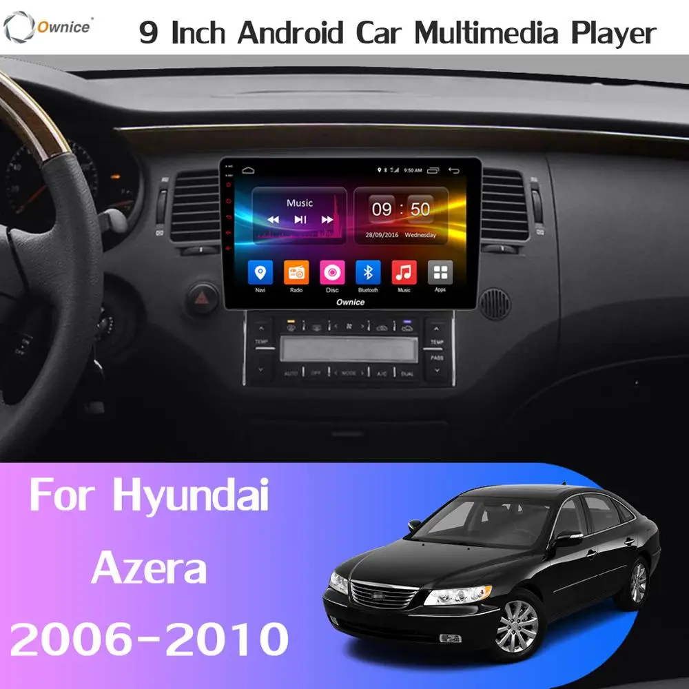 Discount 1Din 360°Panoramic Android 9 8Core 4+64G GPS Radio DSP CarPlay Car Multimedia Player for Hyundai Azera 2006 2007 2008 2009 2010 1