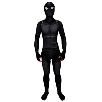 

2019 New Spider Man Far From Home Stealth Suit Adult Child Black Spiderman Cosplay Costume Spandex 3D Print Halloween Costume