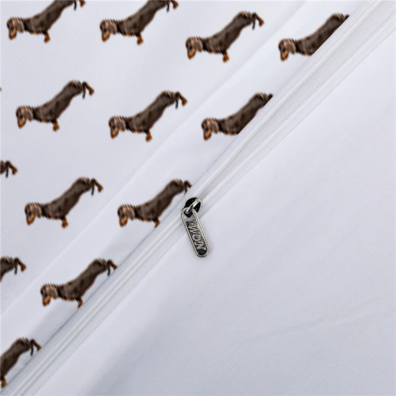 3D Animal Printed Bedding Set Cartoon Dachshund Dog Queen King Bed Clothess Single Double Twin Full Duvet Cover Set For Child