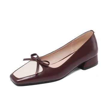 

Square Heel Pumps Woman Fashion Rpund Toe Shoes Women Casual Dress Shoes 2020 Spring Shoes Plus Size 34-43