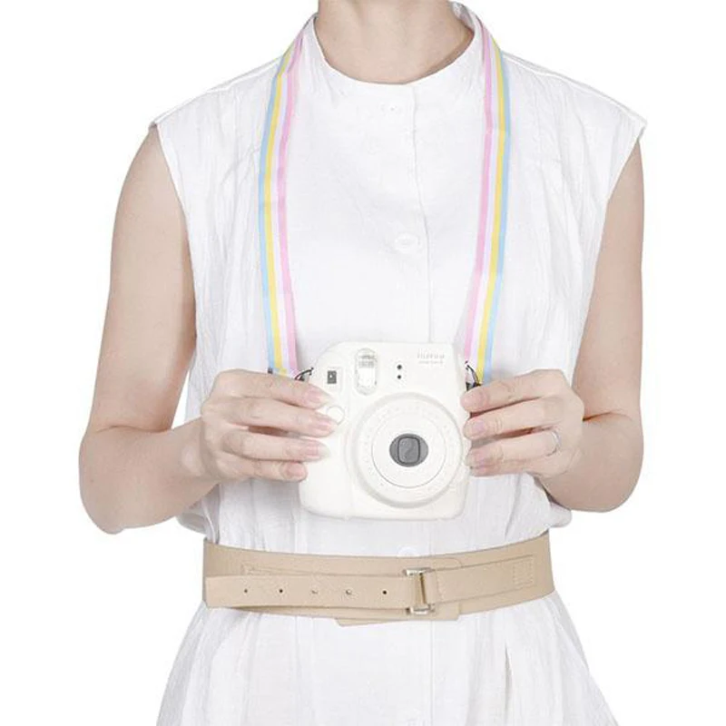 Радуга камера с ремнем для шеи ремень через плечо ремешок для мгновенной печати Polaroid Fujifilm Fuji Film Instax Mini 90 70 50 25 фотоаппаратов моментальной печати 7S 9 8 моментальной печати Камера