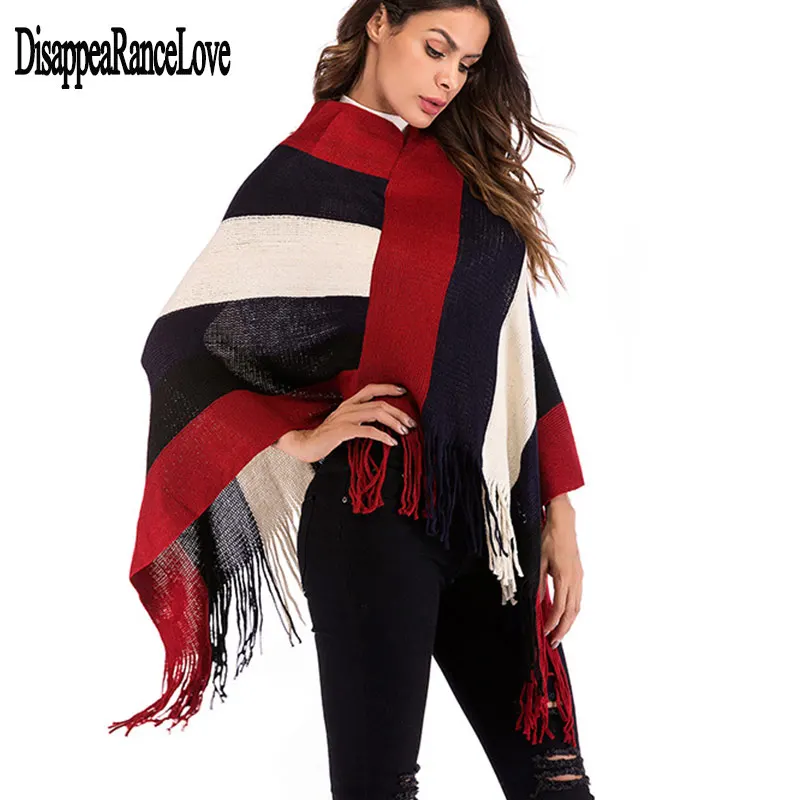

Turtleneck Sweater Women Autumn Winter Knitted Shawl Sweater Casual Pullovers Stripes Warm Women Jumpers Pull Femme