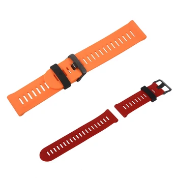 

2 Pcs for Garmin Fenix 3 HR Soft Silicone Strap Replacement Wrist Watch Band+Tool Kits, Orange & Red