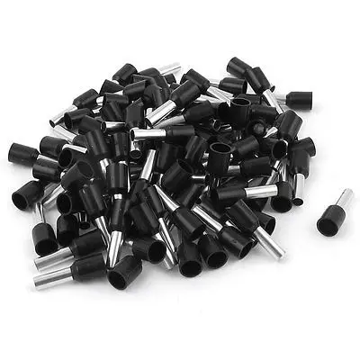 

100pcs AWG12 Wire Copper Crimp Connector Insulated Ferrule Cord Terminal Black