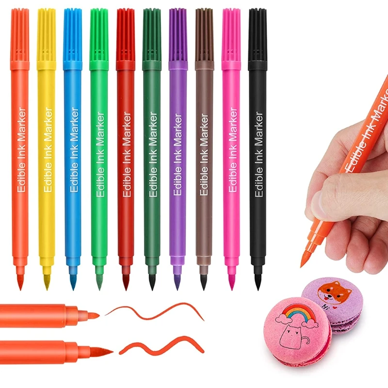 

Food Coloring Pen Food Coloring Marker Double Sided Food Grade Gourmet Writers for Cake Cookie Fondant Decorating Gift