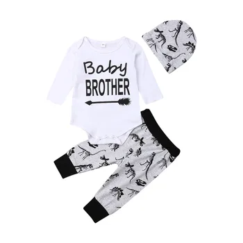 

Pudcoco Newborn Baby Boy Clothes Set Letter Jumpsuit Romper Shirt + Dinosaur Pants Leggings Hat Outfits