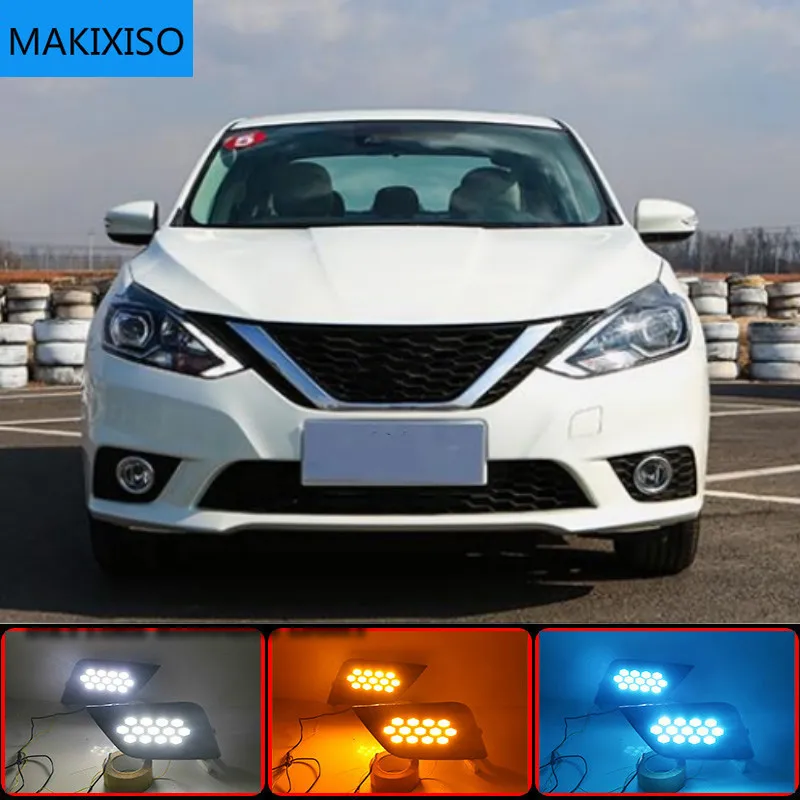 

Светодиодные дневные ходосветильник для Nissan Sentra sylphy 2016-2019, водонепроницаемые, 12 В, DRL, противотуманные фары, украшения, автомобильные аксессуары, 2 шт.