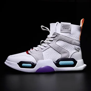 

New Non-slip damping Sneakers Men Casual Shoes Hip hop Trainers Walking Male Outdoor Footwear Heightening running travel Shoes