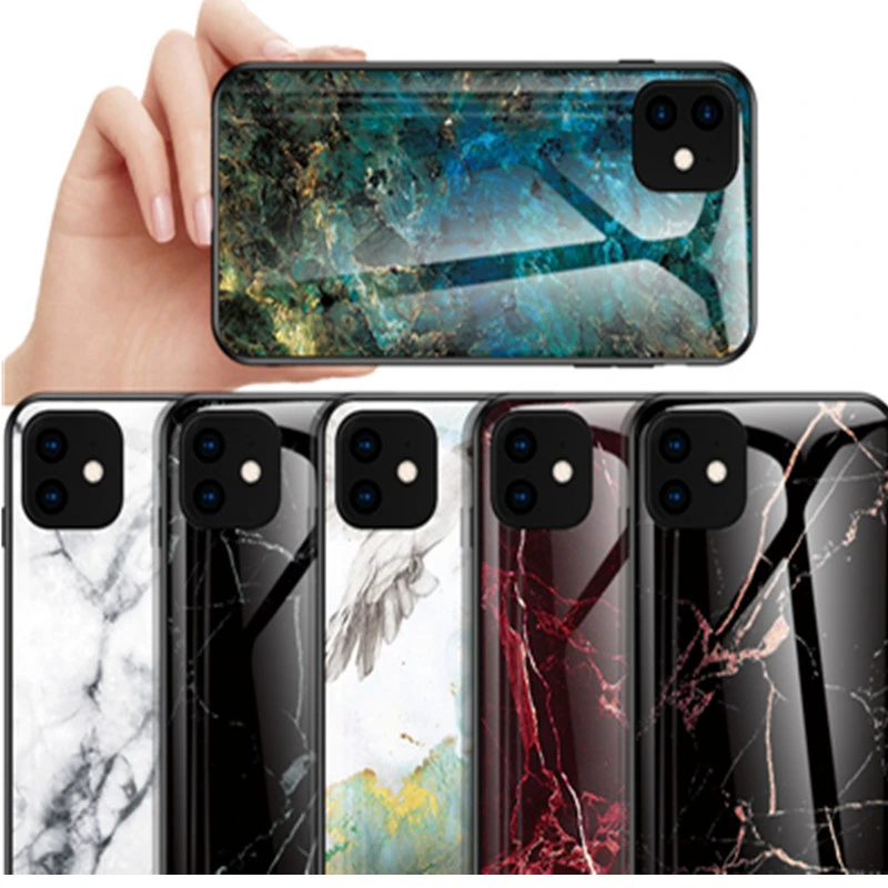 Роскошный Мраморный чехол из закаленного стекла для Funda iPhone 11 Pro 6 6S 7 8 Plus 5 5S SE XR X XS
