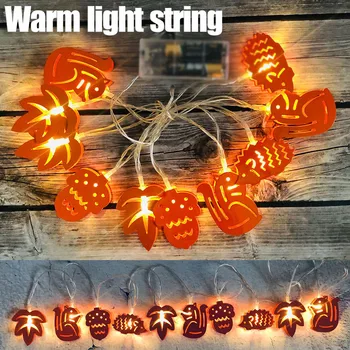 

10/20 LED Metal Light String Lampshade Christmas Thanksgiving Decoration Lamp for Party Holiday Wedding Garland String Light