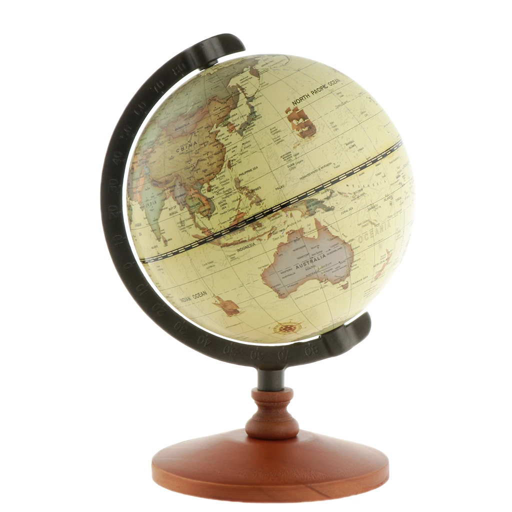 Antique World Globe Constellation Map Spinning Globe Model Figurine for Desk Bookstore Classroom Decor