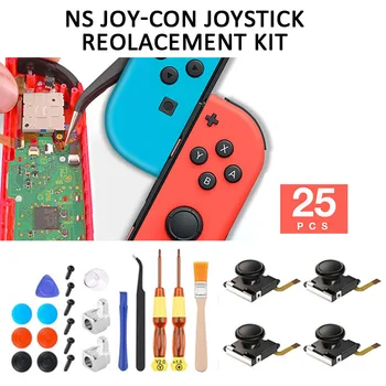 

25pcs/set Joycon Joystick Replacement for Nintendo Switch / Lite Game Controller 3D Analog Stick Parts Repair Tool Kit
