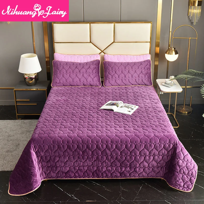 Mattress Cover Velvet Bed Cover Milk Velvet Bed Cover Kang Single Crystal Velvet Tatami Cover Quilted Bedding Quilted Sheets Big Kang Blanket Household Sheets