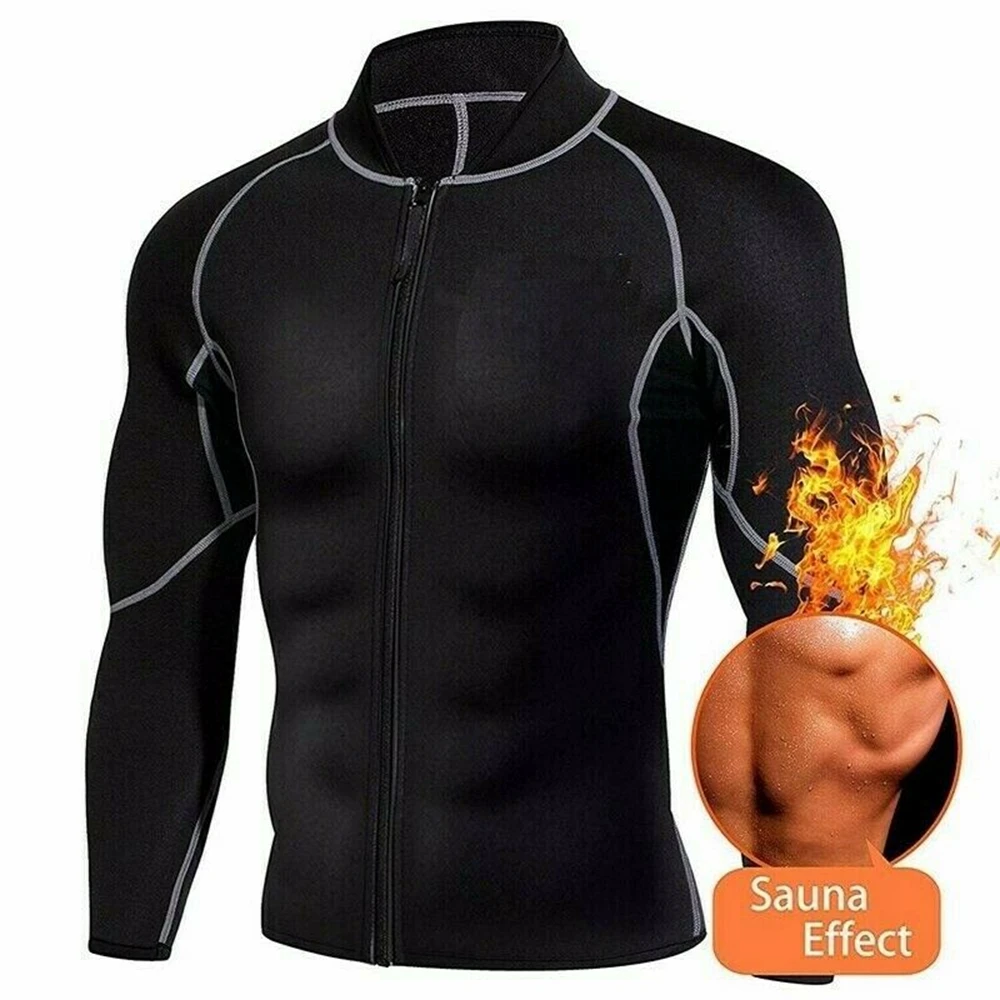Chaqueta De Sauna Para Hombre NINGMI - Mangas Largas, Cremallera, Para Entrenar, Gimnasio, Boxeo, Sudar Más