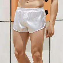 Winter Pajamas For Men Sexy Short Pyjama Homme Sleep Shorts Large Size Boxer Bottoms Male Breathable Underwear Satin Underpants
