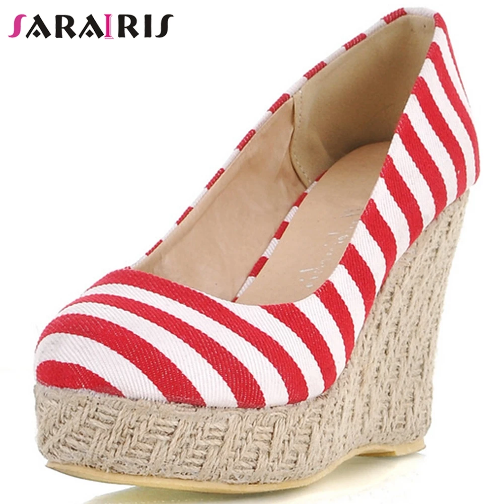 

SARAIRIS Brand Design Female Fashion Mixed Colors Platform Pumps 2020 Casual Party Pumps Women Wedges High Heels Shoes Woman