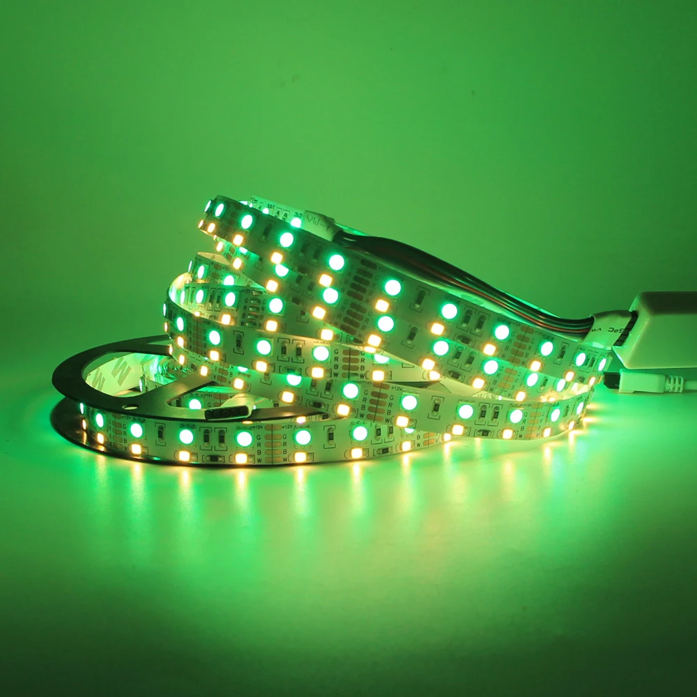 5 м Двухрядные 600 светодиодные полосы света 5050 RGB+ 2835 белый/теплый белый 12 в 120 светодиодный/м светодиодный гибкая лента лампа RGBW