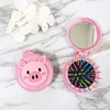 Cartoon Dream Comb Portable Travel Air Bag Massage Cute Cartoon Animal Pattern Folding With Mirror Modeling Tool  Mini Brush 3