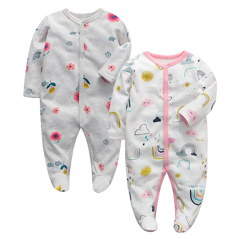 Pijamas para recién nacidos, niños y niñas, monos para bebés, 2 unids/lote,  ropa infantil de manga larga de 0, 3, 6, 9, 12 meses - AliExpress