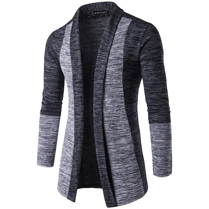 Для мужчин модный кардиган толстовки Повседневное Slim Fit Кардиган с капюшоном, с хлопковой подкладкой, куртки Для мужчин плащ