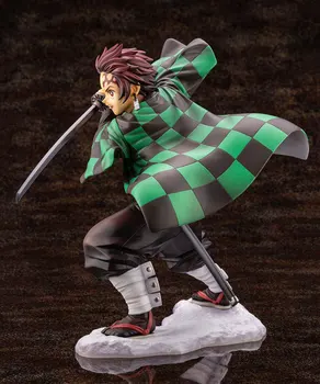 

21cm Demon Slayer: Kimetsu no Yaiba Kamado Tanjirou Anime Action Figures Changable Fac in Wedding Dress Q Version Anime Models T