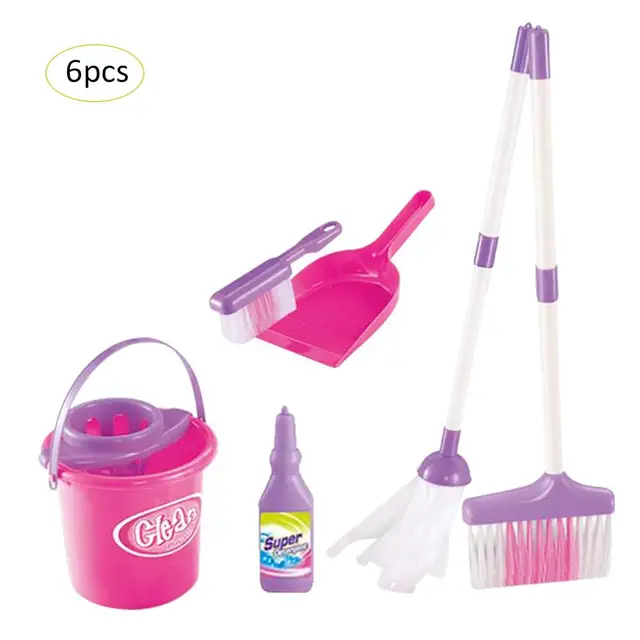 Children's Simulation Mini Cleaning Tools Play House Boy Girl Broom Mopping Bucket Toy Set Children Do Housework Tools 3