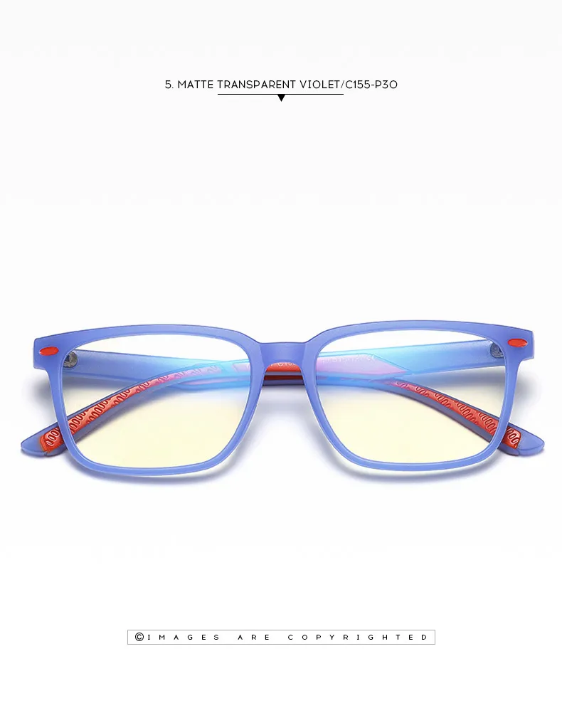 Подростковый синий светильник, блокирующие очки для девочек и мальчиков, прямоугольные оптические очки по рецепту TR90, двойная цветная оправа для детей 7-12 лет