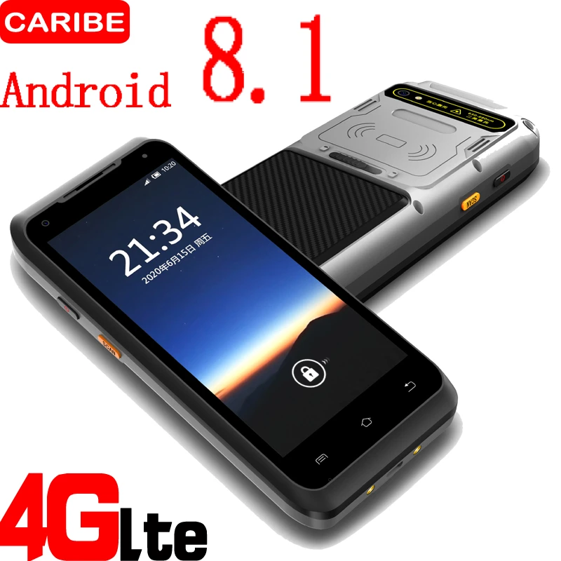 CARIBE Latest Rugged PDA Android 8.1  Phone 1D Barcode QR Code Bluetooth GPS LTE 4G Wifi Laser Tablet Scanner hp scan extended