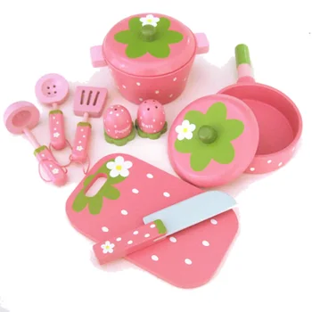 

Baby Toys Simulation Pots Set 9Pcs Kitchen Accessories Wooden Toys Cookware Child Educational Furniture Early Play Birthday Gift