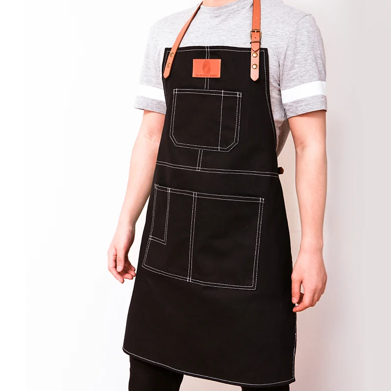 Cowboy apron Korean version of the custom logo tea shop cafe barber restaurant men and women work clothes printing