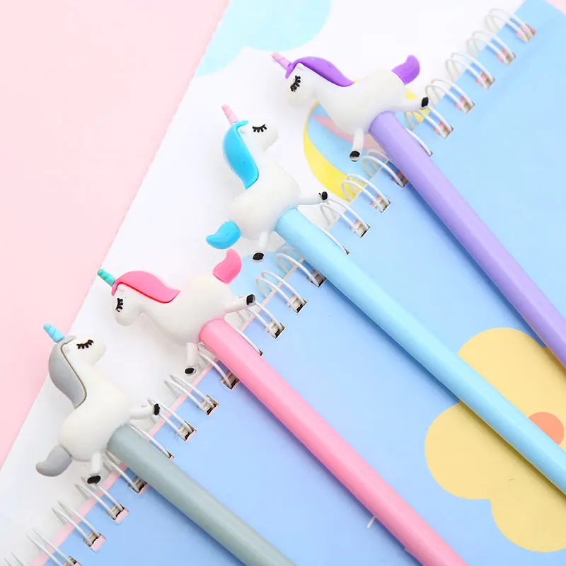 Kawaii мультфильм гелевая ручка с единорогом милые животные написать стационарная