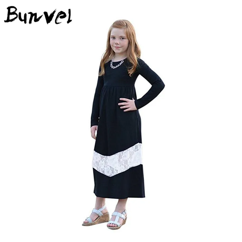 Bunvel/зимняя одежда для мамы и дочки; кружевные платья с длинными рукавами для мамы и дочки; платья для девочек F