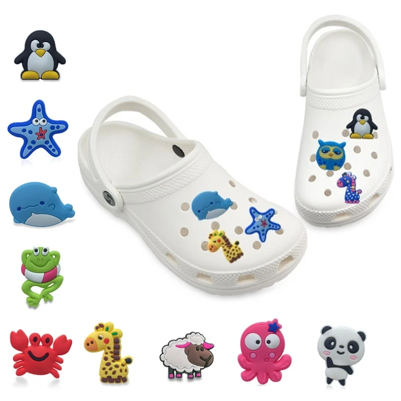 Adornos para zapatos para niña y niño, accesorios para calzado de animales, pingüino, Rana, cangrejo, estrella de mar, Panda, Coala, regalo, 1 5 de AliExpress