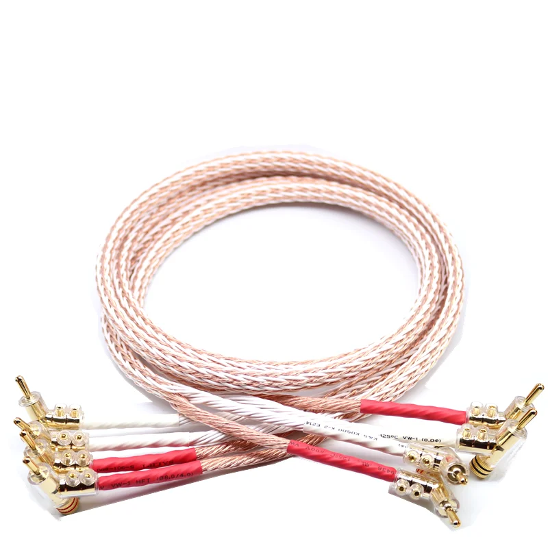 XSSH аудио Hi-end DIY HIFI Посеребренная y-образная лопата для банановых штекеров 12TC 24 ядра Акустический кабель шнур провод - Цвет: Цвет: желтый
